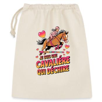  Je Suis Une Cavalière Qui Déchire Coole Reiterin - Geschenkbeutel aus Baumwolle (40 x 50 cm) - Natur - Vorne