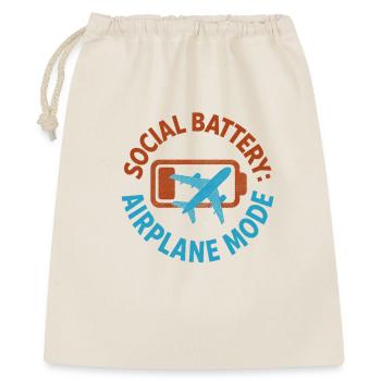 Batterie sociale vide | Introverti voyageur - Sac cadeau 40 x 50 cm - nature - Devant