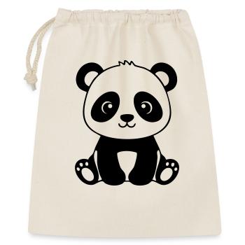 Süßes Panda-Baby – Schwarz und Weiß - Geschenkbeutel aus Baumwolle (40 x 50 cm) - Natur - Vorne