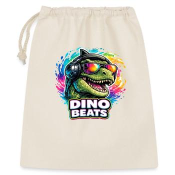 Dino Beats Neon DJ Spruch für Musikfans - Geschenkbeutel aus Baumwolle (40 x 50 cm) - Natur - Vorne