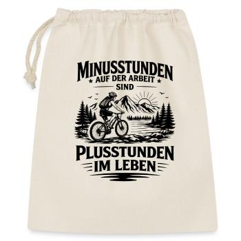 Minusstunden auf_der Arbeit Fahrradfahrerin - Geschenkbeutel aus Baumwolle (40 x 50 cm) - Natur - Vorne