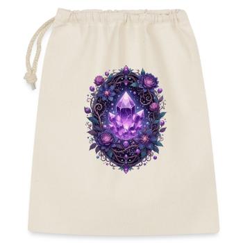 Amethystkristall im Rosenkranz - Geschenkbeutel aus Baumwolle (40 x 50 cm) - Natur - Vorne