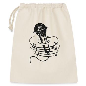 Sänger Mikrofon Karaoke Musiker Mikrophon Singen - Geschenkbeutel aus Baumwolle (40 x 50 cm) - Natur - Vorne