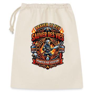 Pompier cadeau homme sapeur-pompier feu héros - Sac cadeau 40 x 50 cm - nature - Devant