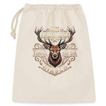 Trachtenshirt Herren Trachten T-Shirt Lederhose - Geschenkbeutel aus Baumwolle (40 x 50 cm) - Natur - Vorne