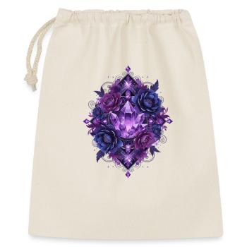 Violette Kristallblüten Mandala - Geschenkbeutel aus Baumwolle (40 x 50 cm) - Natur - Vorne