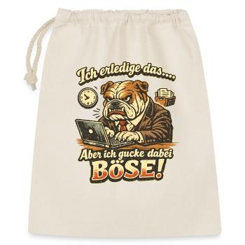 Ich mach das aber ich gucke dabei böse Dogge - Geschenkbeutel aus Baumwolle (40 x 50 cm) - Natur - Vorne