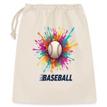 Lebhafter Baseball-Splash-Burst - Geschenkbeutel aus Baumwolle (40 x 50 cm) - Natur - Vorne