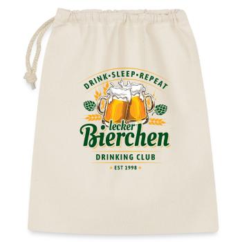 Lecker Bierchen Drinking Club | Bier | Vatertag - Geschenkbeutel aus Baumwolle (40 x 50 cm) - Natur - Vorne