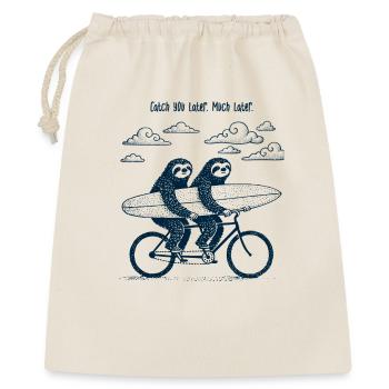 Catch you later, much later ... Tandem Faultiere - Geschenkbeutel aus Baumwolle (40 x 50 cm) - Natur - Vorne