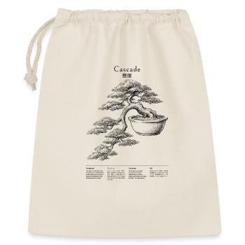 Bonsai Cascade Style mit japanischen Zeichen  - Geschenkbeutel aus Baumwolle (40 x 50 cm) - Natur - Vorne