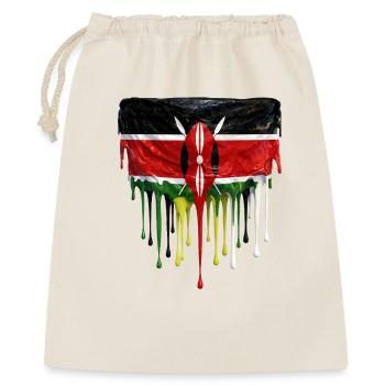 Kenya Flagge in Tropfenkunst - Geschenkbeutel aus Baumwolle (40 x 50 cm) - Natur - Vorne