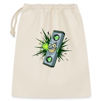 Grinsende Wasserwaage – Cartoon-Tool - Geschenkbeutel aus Baumwolle (40 x 50 cm) - Natur - Vorne