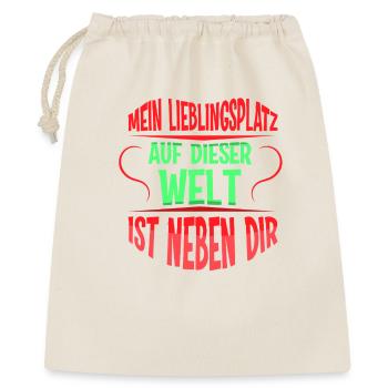 Mein lieblingsplatz auf dieser welt ist neben dir - Geschenkbeutel aus Baumwolle (40 x 50 cm) - Natur - Vorne