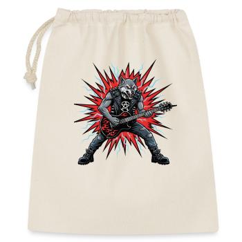 Heavy Metal Rock Musik Wolf Musiker Band Festival - Geschenkbeutel aus Baumwolle (40 x 50 cm) - Natur - Vorne