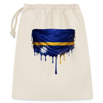 NauruFlag Tropfenkunst - Geschenkbeutel aus Baumwolle (40 x 50 cm) - Natur - Vorne