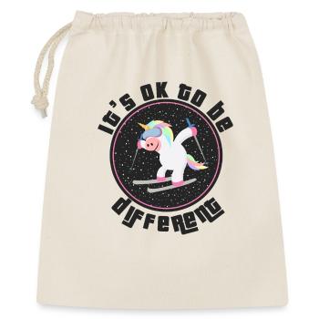 C’est normal d’être un autre licorne en ski - Sac cadeau 40 x 50 cm - nature - Devant
