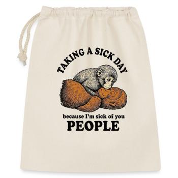 Taking a sick day Baby Monkey Punch - Geschenkbeutel aus Baumwolle (40 x 50 cm) - Natur - Vorne