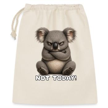 Grummeliger Koala – Not Today - Geschenkbeutel aus Baumwolle (40 x 50 cm) - Natur - Vorne
