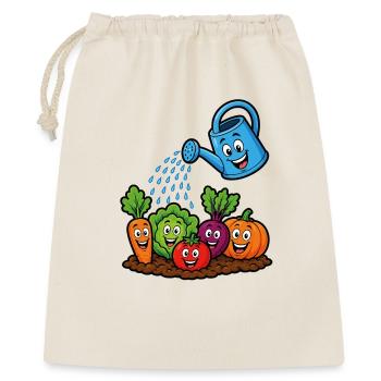 Happy Garden Vegetables Gießen Kawaii - Geschenkbeutel aus Baumwolle (40 x 50 cm) - Natur - Vorne