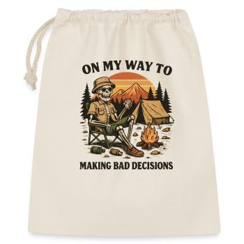 Camping Humor On My Way To Making Bad Decisions - Gift Bag 40 x 50 cm - nature - Front