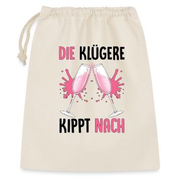 Die Klügere Kippt Nach - Geschenkbeutel aus Baumwolle (40 x 50 cm) - Natur - Vorne