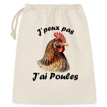 Je peux pas j'ai poules - Sac cadeau 40 x 50 cm - nature - Devant