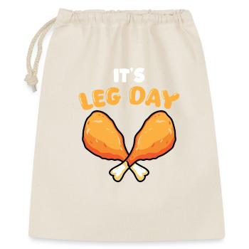 C’est le design drôle de la salle de sport en poulet et culottes de la journée des jambes - Sac cadeau 40 x 50 cm - nature - Devant
