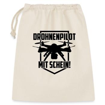 drohnenpilot, drohnenführerschein - Geschenkbeutel aus Baumwolle (40 x 50 cm) - Natur - Vorne