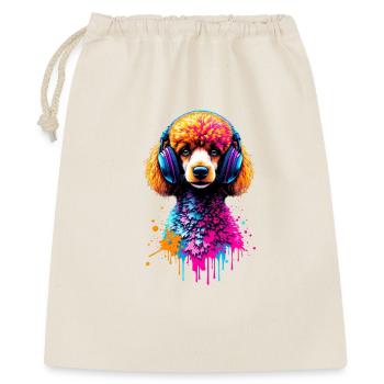Caniche avec un casque - Sac cadeau 40 x 50 cm - nature - Devant