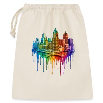 Milwaukee Wisconsin Tropfende Kunst - Geschenkbeutel aus Baumwolle (40 x 50 cm) - Natur - Vorne