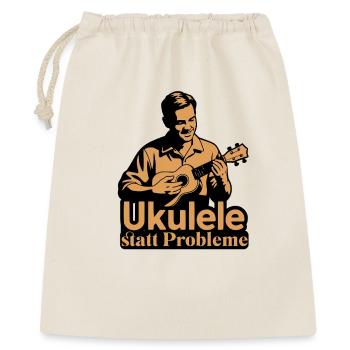 Ukulélé au lieu de problèmes, drôle de disant de ukulélé - Sac cadeau 40 x 50 cm - nature - Devant