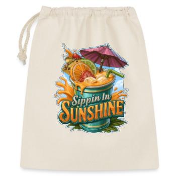 Sippin In Sunshine Tropischer Fruchtcocktail - Geschenkbeutel aus Baumwolle (40 x 50 cm) - Natur - Vorne