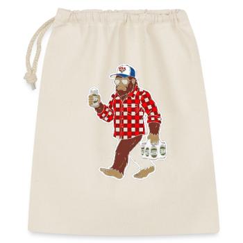 Bigfoot Beer Run in rotem Karo - Geschenkbeutel aus Baumwolle (40 x 50 cm) - Natur - Vorne