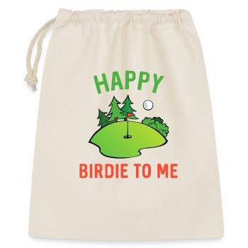 Happy Birdie to Me Golf Tee - Geschenkbeutel aus Baumwolle (40 x 50 cm) - Natur - Vorne