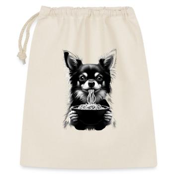 Le chihuahua mange du ramen - Sac cadeau 40 x 50 cm - nature - Devant