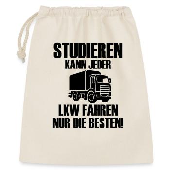 Studieren kann jeder LKW fahren nur die besten  - Geschenkbeutel aus Baumwolle (40 x 50 cm) - Natur - Vorne