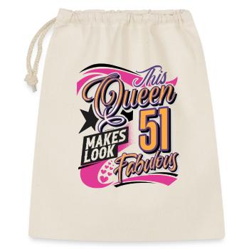 Reine du 51e anniversaire - Sac cadeau 40 x 50 cm - nature - Devant
