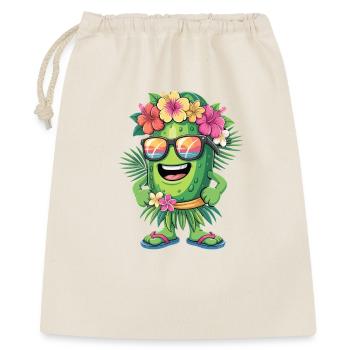 Funny Holiday Cucumber in Hawaiian Hula Look with - Gift Bag 40 x 50 cm - nature - Front