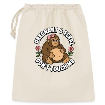 Enceinte et sauvage – touche pas au Bigfoot ! Lusti - Sac cadeau 40 x 50 cm - nature - Devant