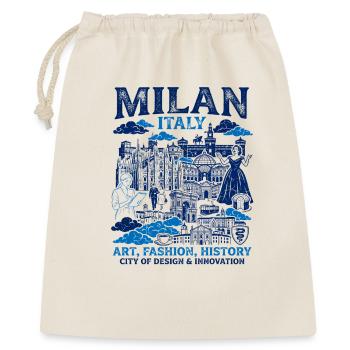 Milan, Italie, illustration de la ligne d’horizon emblématique bicolore - Sac cadeau 40 x 50 cm - nature - Devant