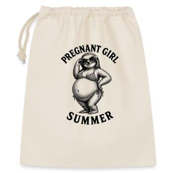 Fille enceinte, été, plage, paresseux, lus - Sac cadeau 40 x 50 cm - nature - Devant