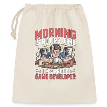 Game Developer Morning Is Not My Time Game Coder - Geschenkbeutel aus Baumwolle (40 x 50 cm) - Natur - Vorne