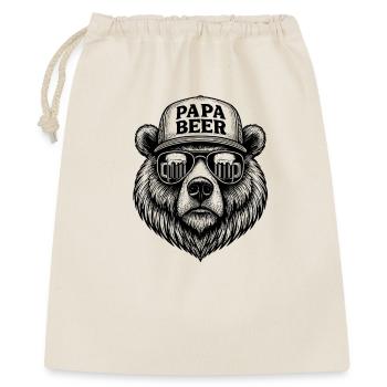 Papa Beer Father Bear Beer Humor Gift Idea - Gift Bag 40 x 50 cm - nature - Front