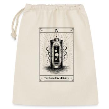 Batterie sociale vide | Humour de tarot - Sac cadeau 40 x 50 cm - nature - Devant