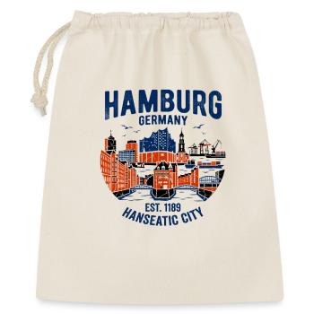 Hamburg Hafen Skyline Farbblock - Geschenkbeutel aus Baumwolle (40 x 50 cm) - Natur - Vorne