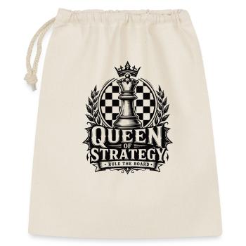 Queen of Strategy Schach Motiv - Geschenkbeutel aus Baumwolle (40 x 50 cm) - Natur - Vorne