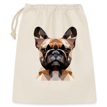 Polygone bouledogue français - Sac cadeau 40 x 50 cm - nature - Devant