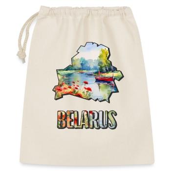 Aquarell Landkarte Belarus - Geschenkbeutel aus Baumwolle (40 x 50 cm) - Natur - Vorne
