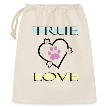 True Love Pfotenabdruck - Geschenkbeutel aus Baumwolle (40 x 50 cm) - Natur - Vorne